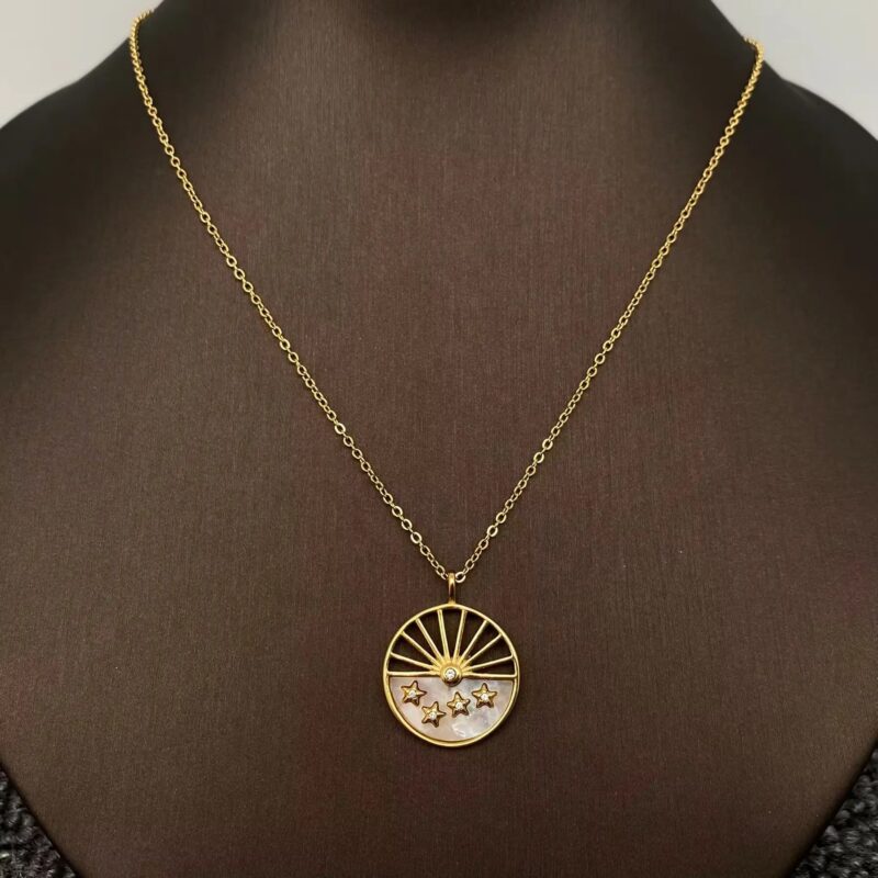 Star Sun Pendant Necklace in 18K Gold Plated 5