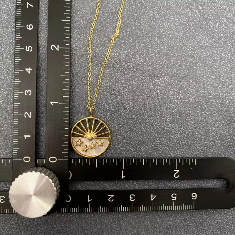 Star Sun Pendant Necklace in 18K Gold Plated 8