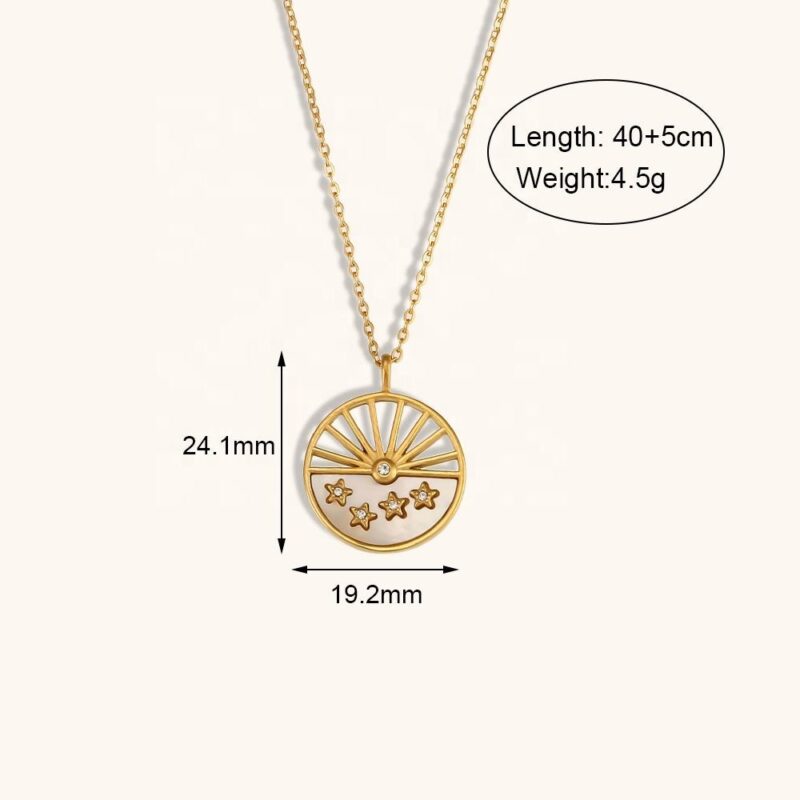 Star Sun Pendant Necklace in 18K Gold Plated 9