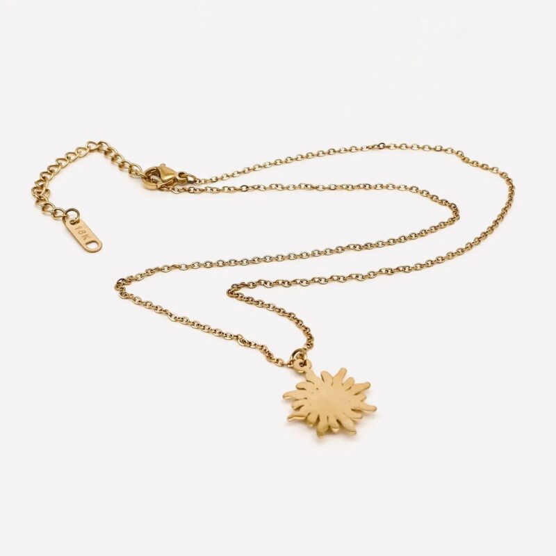 Vortex Sun Pendant Necklace in 18K Gold Plated 4