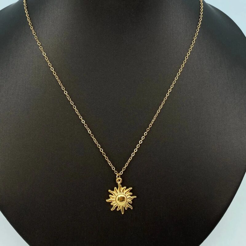 Vortex Sun Pendant Necklace in 18K Gold Plated 5