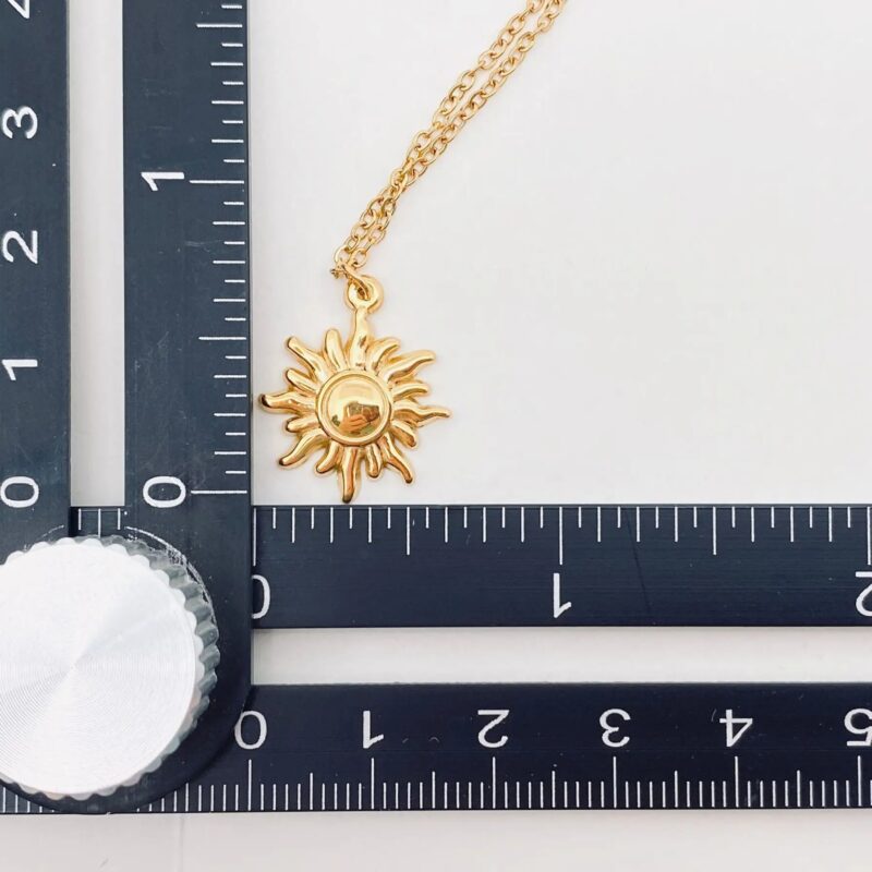Vortex Sun Pendant Necklace in 18K Gold Plated 7